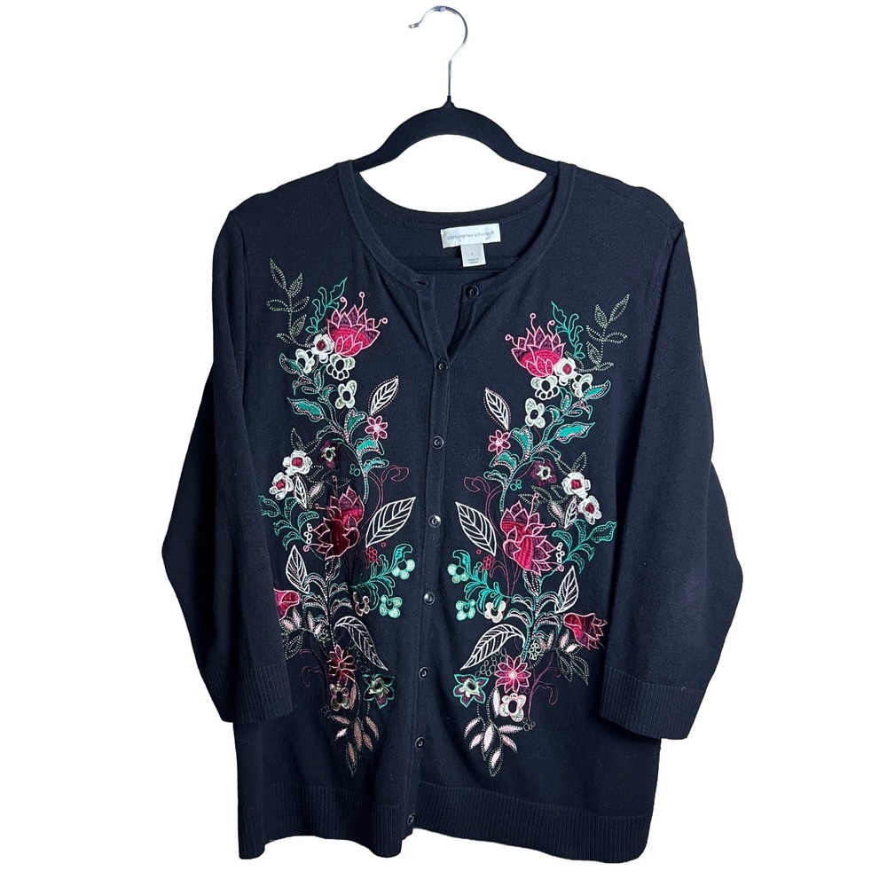 Christopher & Banks Cardigan Sweater 2010s Women's Large Cottagecore Coquette